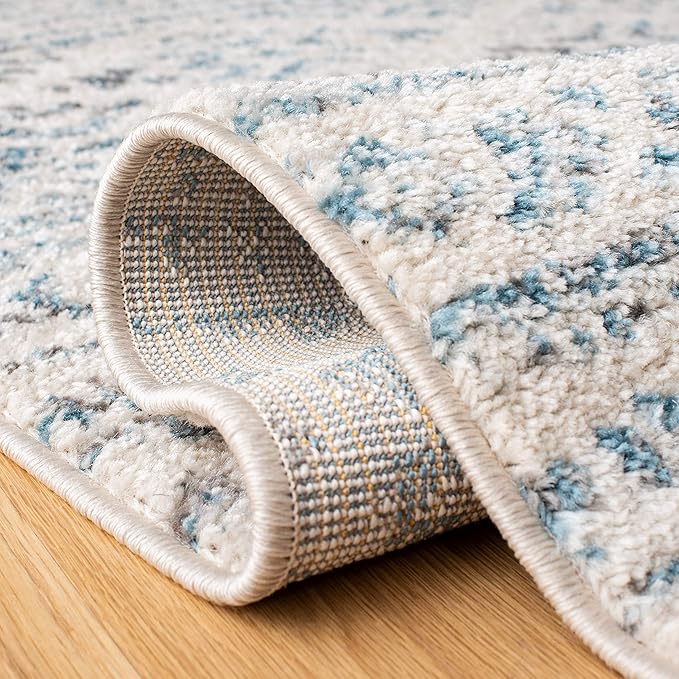 SAFAVIEH Area Rug 3x5 - Tulum Collection - Ivory & Turquoise, Moroccan Boho Tribal Design, Non-Shedding & Easy to Clean, Ideal for Entryway, Foyer, Accent Space, Bedroom (TUL272E)