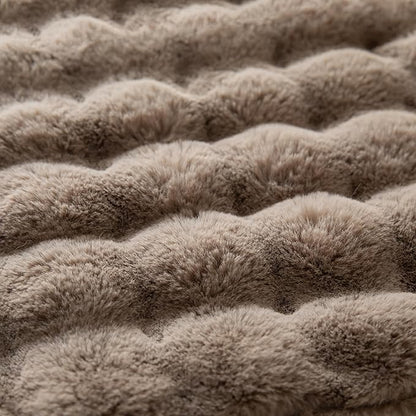 Pack of 2 Thick Plush Throw Pillow Covers Fluffy Wave Faux Fur Decorative Cushion Covers Soft Wool Pillowcase for Sofa Couch Livingroom 12x20 Inch Taupe