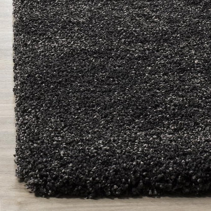 SAFAVIEH Milan Shag Collection Area Rug - 8' Square, Dark Grey, Solid Design, Plush 1.8-inch Thick, Non-Shedding, Ideal for High Traffic Areas in Living Room, Bedroom, Dining Room (SG180-8484-8SQ)