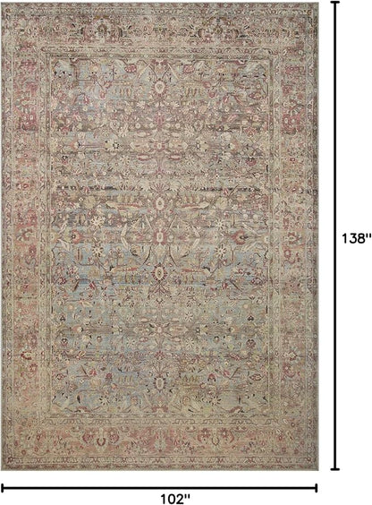 Loloi Adrian Collection ADR-06 Ocean/Clay 8'-6" x 11'-6", .19" Thick Area Rug
