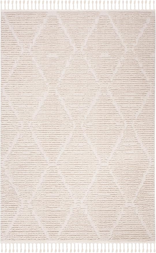 SAFAVIEH Marrakech Collection Area Rug - 10' x 14', Beige, Moroccan Boho Tribal Tassel Design, Non-Shedding & Easy Care, Ideal for High Traffic Areas in Living Room, Bedroom (MRK517C)