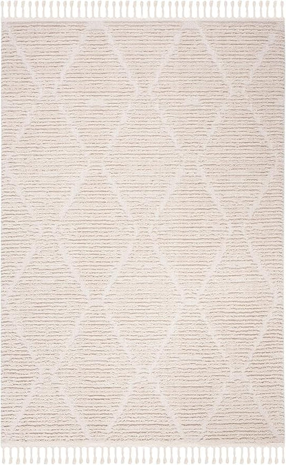 SAFAVIEH Marrakech Collection Area Rug - 10' x 14', Beige, Moroccan Boho Tribal Tassel Design, Non-Shedding & Easy Care, Ideal for High Traffic Areas in Living Room, Bedroom (MRK517C)