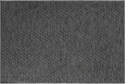 TOWN & COUNTRY BASICS Pax Herringbone Textured Solid Everwash® Washable Area Rug, Low Pile, Non-Slip Backing, Easy Clean Pet & Family Friendly Rug, Dark Grey, 1'11"x2'11"
