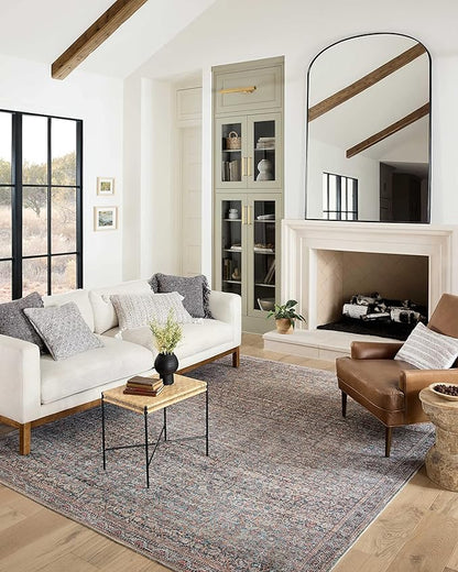Loloi Adrian Collection ADR-04 Denim/Multi 3'-6" x 5'-6", .19" Thick Accent Rug