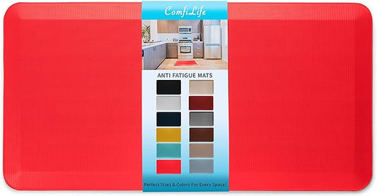 ComfiLife Anti Fatigue Floor Mat – 3/4 Inch Thick Kitchen Mats for Floor, Standing Desk Mat, Kitchen Rug – Comfort at Home, Office – Durable – Stain Resistant – Non-Slip (20" x 39", Scarlet Orange)