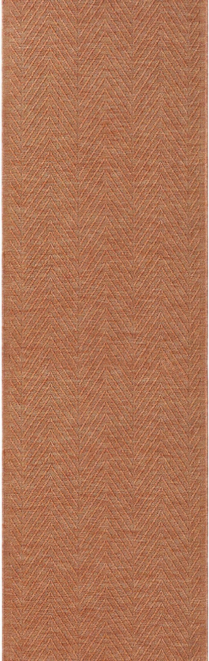 TOWN & COUNTRY BASICS Pax Herringbone Textured Solid Everwash® Washable Runner Area Rug, Low Pile, Non-Slip Backing, Easy Clean Pet & Family Friendly Rug, Rust, 2'5"x7'10"