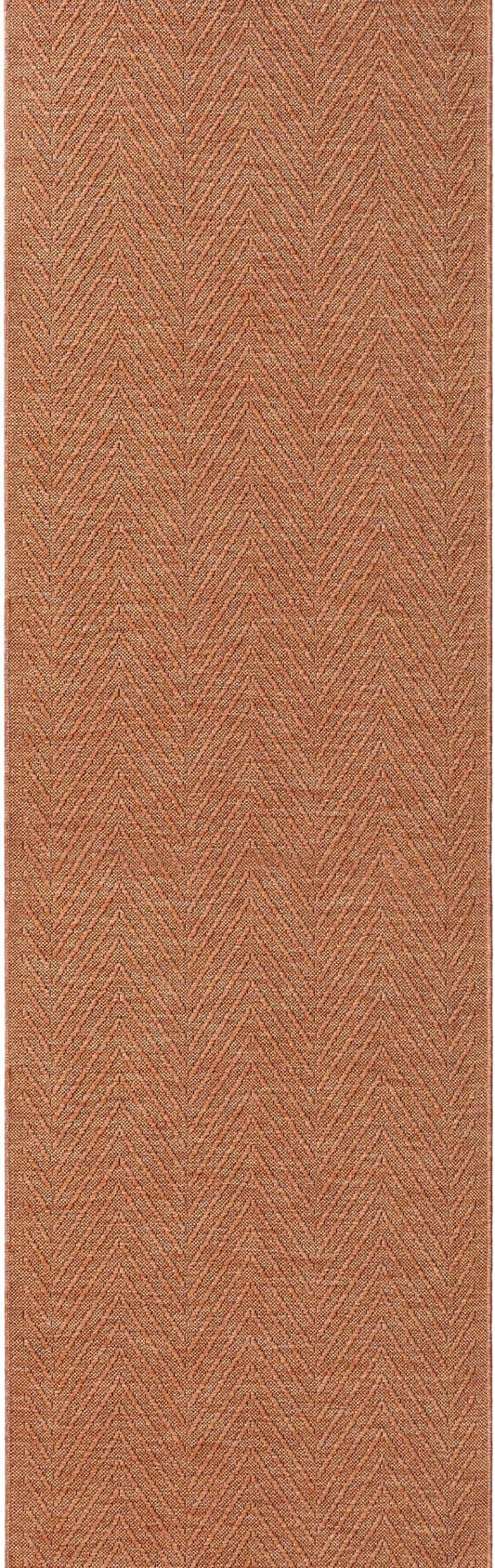 TOWN & COUNTRY BASICS Pax Herringbone Textured Solid Everwash® Washable Runner Area Rug, Low Pile, Non-Slip Backing, Easy Clean Pet & Family Friendly Rug, Rust, 2'5"x7'10"