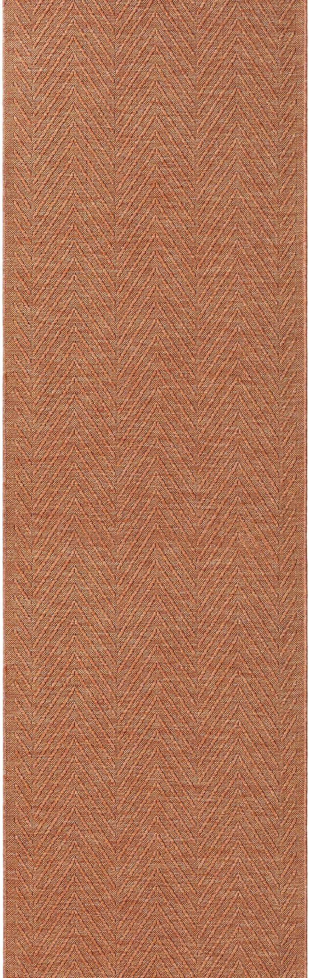 TOWN & COUNTRY BASICS Pax Herringbone Textured Solid Everwash® Washable Runner Area Rug, Low Pile, Non-Slip Backing, Easy Clean Pet & Family Friendly Rug, Rust, 2'5"x10'2"