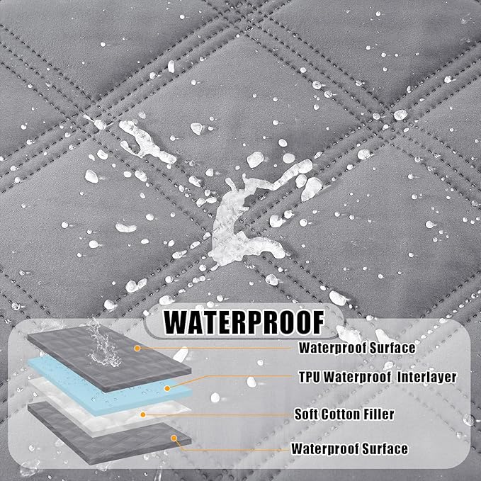 Smiry Waterproof Dog Bed Cover Blanket 30x53, Soft Reversible Pet Blanket, Washable Leakproof Cats Dogs Couch Cover for Sofa, Couch, Furniture, Lattice, Grey/Grey