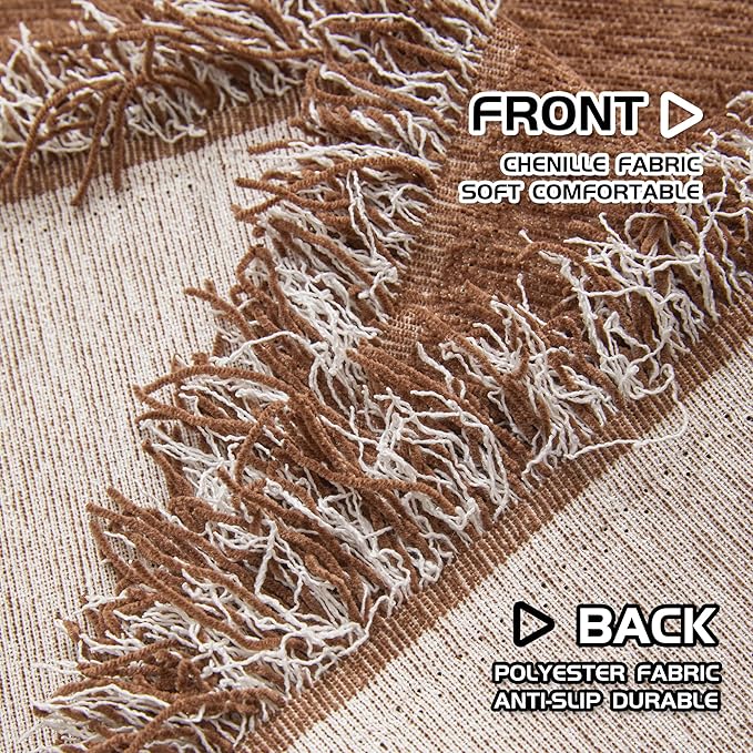 MEETSKY Couch Cover Sofa Cover Washable,Chenille Sofa Covers for 2 Cushion Couch Sofa, Sofa Slipcover Loveseat Pet Couch Covers for Sectional Sofa, 71" x 118", Camel