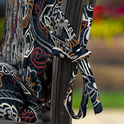 Arden Outdoor Chair Cushion, 21 x 20, Rain-Proof, Fade Resistant 20 x 21, Navy Palmira Paisley