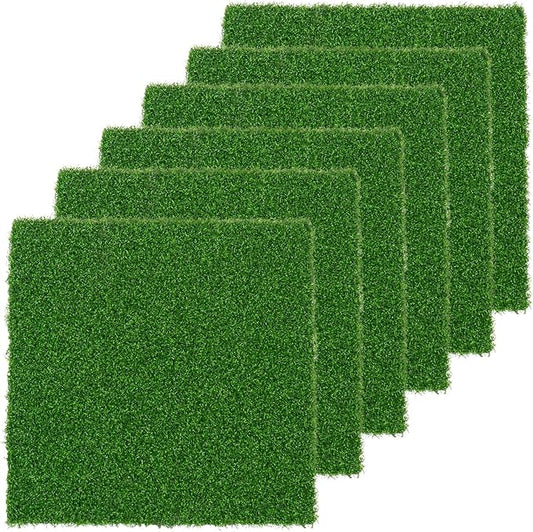 Artificial Grass Mat 12X12 in,0.6 in Thick,FakeTurf Patch Tiles Indoor Outdoor Garden Lawn Patio,Realistic Grass Rug Lawn Landscape Squares for DIY Crafts Miniature Garden