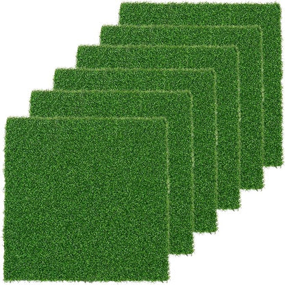 Artificial Turf Tiles 12X12 in,0.6 in Thick,Fake Grass Patch Indoor Outdoor Garden Lawn Patio,Synthetic Turf Mat,Realistic Grass Rug for Dogs Pets Lawn Landscape Squares,Green (12 Packs)