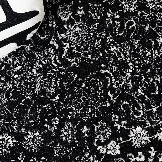 SAFAVIEH Area Rug 11x15 - Adirondack Collection - Large - Black & Ivory, Distressed Vintage Floral Design, Non-Shedding & Easy to Clean, Ideal for Living Room, Bedroom, Dining (ADR109Z)