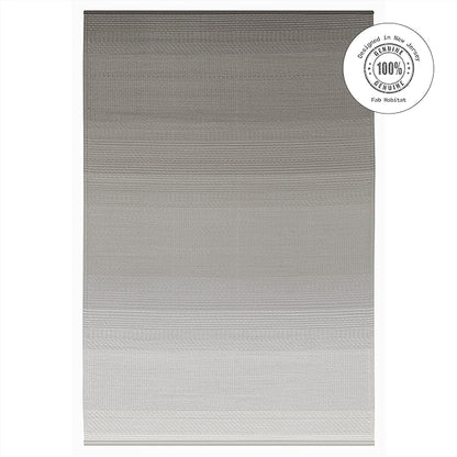 Fab Habitat Neutral Ombre Outdoor Rug - Waterproof, Fade Resistant, Crease-Free, Reversible - Premium Recycled Plastic - Patio Porch Balcony Deck - Big Sur Ash - 8x10 ft