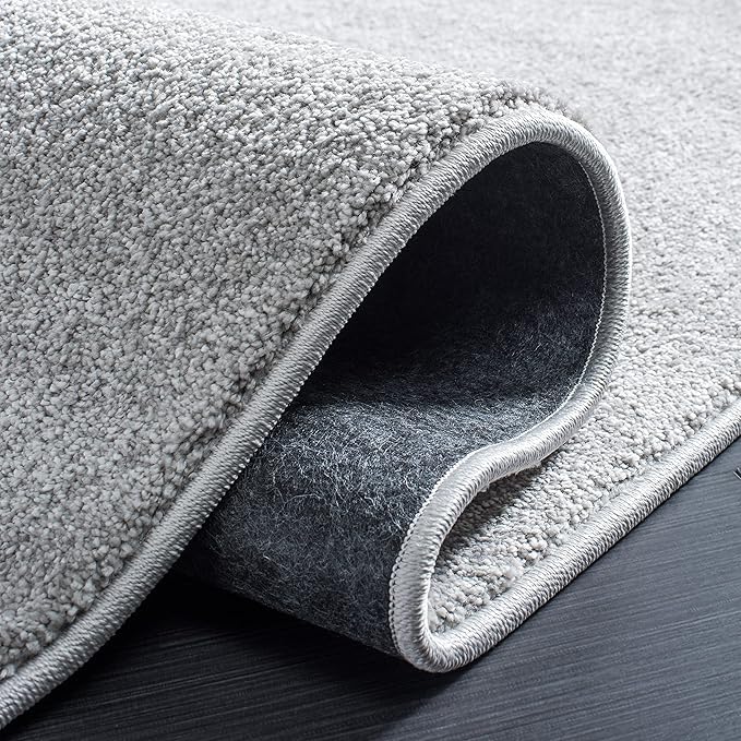 SAFAVIEH Plain and Solid Collection Area Rug - 6'7" x 9', Light Grey, Non-Shedding & Easy Care, Ideal for High Traffic Areas in Living Room, Bedroom (PNS320-4424)