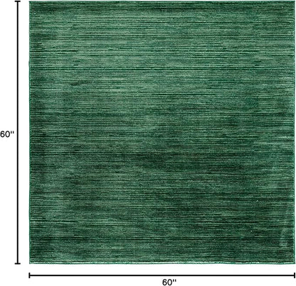 SAFAVIEH Vision Collection Area Rug - 5' Square, Dark Green, Modern Ombre Design, Non-Shedding & Easy to Clean, Ideal for Living Room, Bedroom, Dining Space (VSN606Y)