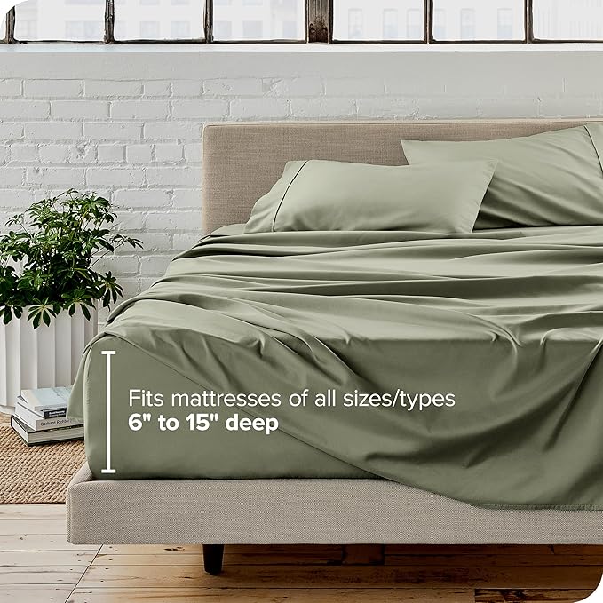 Bare Home King Sheet Set - Luxury 1800 Ultra-Soft Microfiber King Bed Sheets - Double Brushed - Deep Pockets - Easy Fit - 4 Piece Set - Bedding Sheets & Pillowcases (King, Sage)