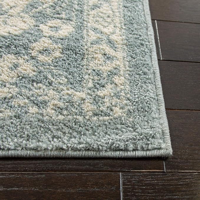 SAFAVIEH Area Rug 6x9 - Adirondack Collection - Slate & Ivory, Distressed Vintage Floral Design, Non-Shedding & Easy to Clean, Ideal for Living Room, Bedroom, Dining Space (ADR109T)