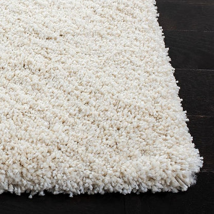 SAFAVIEH Milan Shag Collection Accent Rug - 3' x 5', Ivory, Solid Design, Non-Shedding & Easy Care, 2-inch Thick Ideal for High Traffic Areas in Entryway, Living Room, Bedroom (SG180-1212)