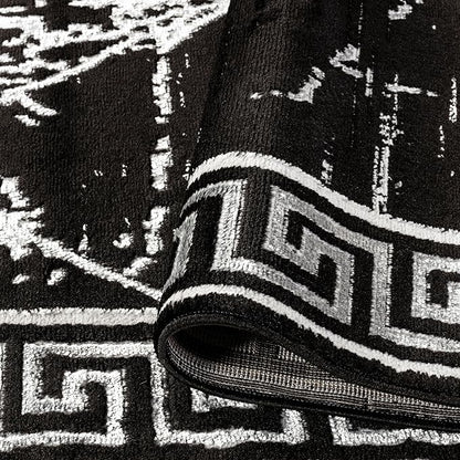 GLORY RUGS Area Rugs Marble 5x7 Black Gray Carpet Modern Abstract Rug Living Room Dining Bedroom Rug