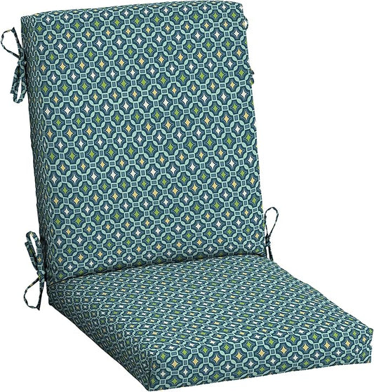 Arden Outdoor Dining Chair Cushion, 20 x 20, Rain-Proof, Fade Resistant, Alana Tile
