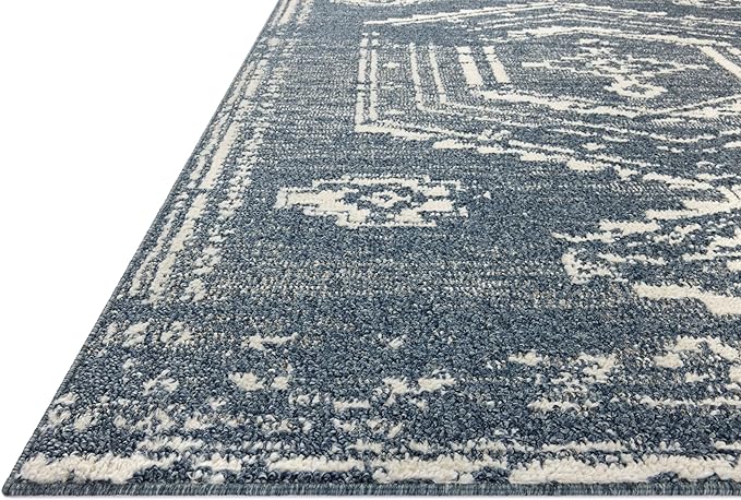 Loloi Magnolia Home by Joanna Gaines Gigi Collection GIG-03 Denim/Ivory 7'-10" x 10' Area Rug