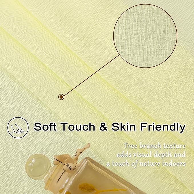 MAIHER Light Yellow Pinch Pleat Curtains 96 Inches Long for Bedroom Soft Touch Sheer Light Filter Pleated Drapes with Ajustable Hooks for Living Room, Pear Sorbet, 42" W x 96" L, 2 Panels