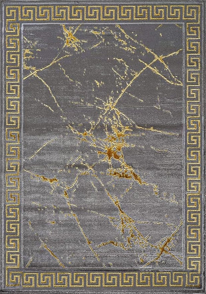 GLORY RUGS Area Rugs Marble 2x3 Grey Gold Carpet Modern Abstract Rug Living Room Dining Bedroom Rug