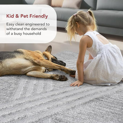 nuLOOM Risette Light Grey, 10' x 14', Geometric, Soft and Textured, High Traffic, Stain Resistant, Easy Clean, Durable Area Rug for Bedroom, Living Room, Dining Space, Den, Foyer, Entryway