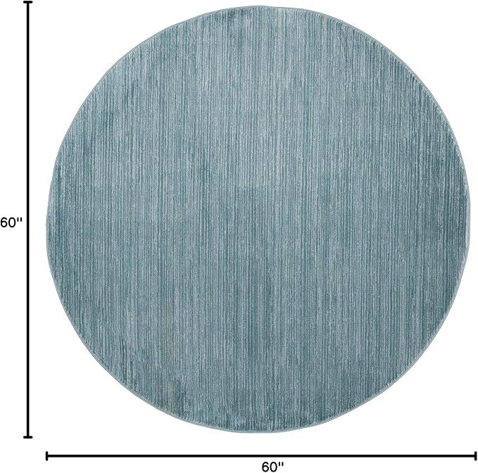 SAFAVIEH Vision Collection Area Rug - 5' Round, Aqua, Modern Ombre Design, Non-Shedding & Easy to Clean, Ideal for Living Room, Bedroom, Dining Space (VSN606B)