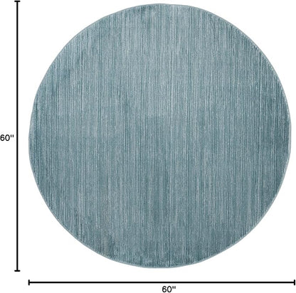 SAFAVIEH Vision Collection Area Rug - 5' Round, Aqua, Modern Ombre Design, Non-Shedding & Easy to Clean, Ideal for Living Room, Bedroom, Dining Space (VSN606B)