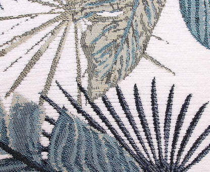 Yeiotsy Party Decoration, Tropical Leaf Throw Pillow Cover for Sofa Decorative Pillow Case Jacquard Chenille (Teal, 18 x 18 Inches)