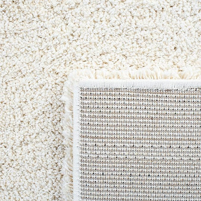 SAFAVIEH Milan Shag Collection Area Rug - 11' Square, Ivory, Solid Design, Non-Shedding & Easy Care, 2-inch Thick Ideal for High Traffic Areas in Living Room, Bedroom (SG180-1212)
