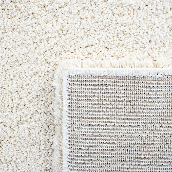 SAFAVIEH Milan Shag Collection Runner Rug - 2' x 10', Ivory, Solid Design, Non-Shedding & Easy Care, 2-inch Thick Ideal for High Traffic Areas in Living Room, Bedroom (SG180-1212)