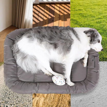 KHONSU PET Durable Dog Bed Tough and Tear Proof Dog Crate Bed, 800lbs Tear Strength PVC-Backed Waterproof Ped Bed Mat Indoor & Outdoor Use for Dogs up to 110 lbs