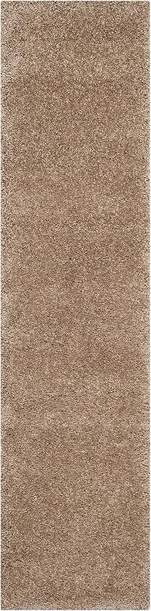 SAFAVIEH Milan Shag Collection Runner Rug - 2' x 8', Dark Beige, Solid Design, Non-Shedding & Easy Care, 2-inch Thick Ideal for High Traffic Areas in Living Room, Bedroom (SG180-1414)
