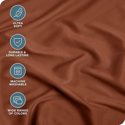 Bare Home Fitted Bottom Sheet King Size - Premium 1800 Microfiber - Ultra-Soft Hotel Luxury - Deep Pocket - Durable and Long Lasting (King, Terracotta)