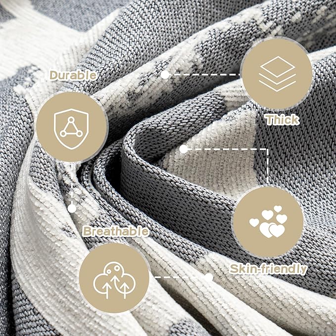 MEETSKY Couch Cover Sofa Slipcover Couch Protector Covers for Sectional Sofa Universal Fit for Couch 2 Seat, Thick Washable Soft Touch for Pets, 71" x 118", Grey