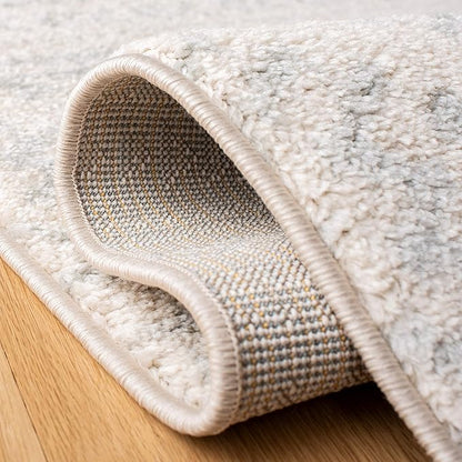 SAFAVIEH Tulum Collection Area Rug - 6'7" Square, Ivory & Light Grey, Moroccan Boho Tribal Design, Non-Shedding & Easy to Clean, Ideal for Living Room, Bedroom, Dining Space (TUL272G)