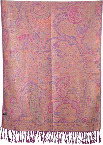 Achillea Big Paisley Pashmina Shawl Wrap for Women – Elegant Scarf for Weddings, Evening Dresses, Festivals & Daily Wear