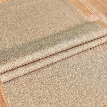 NEWISHER Farmhouse Rustic Table Runner Solid Flaxen Rectangular Table Runners Faux Linen Table Runner for Everyday Use Kitchen Dining Party Table 13x36 Inch