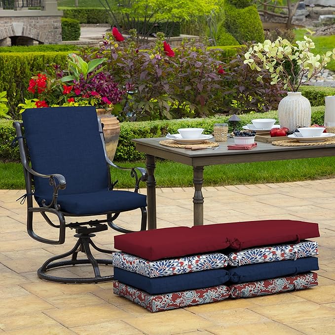 ARDEN Outdoor Dining Chair Cushion, 20 x 20, Rain-Proof, Fade Resistant, Sapphire Blue Leala