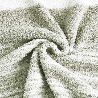 WRENGONGE Sage Green Throw Blanket, 50x70 Soft Cozy Striped Throw Blankets for Couch, Sofa, Bed, Travel, Lightweight Fluffy Warm Plush Decorative Blankets for Women, Men,Kids Gift
