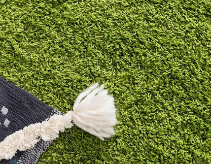 Unique Loom Solid Shag Collection Area Rug (8' x 11' Rectangle, Grass Green)