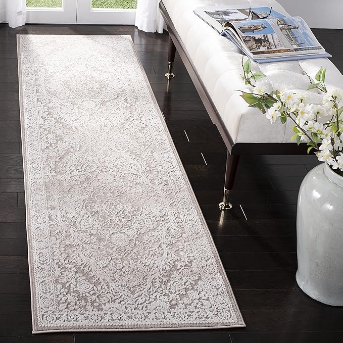 SAFAVIEH Reflection Collection Runner Rug - 2'3" x 18', Beige & Cream, Non-Shedding & Easy Cleaning, Ideal for Living Room, Dining, Bedroom (RFT668A)