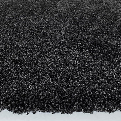 SAFAVIEH Milan Shag Collection 5'1" Round Dark Grey SG180 Solid Non-Shedding Living Room Bedroom Dining Room Entryway Plush 2-inch Thick Area Rug