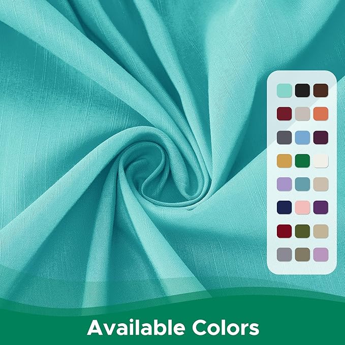 Biscaynebay Wrap Around Bed Skirts for King & Cal King Beds 17" Long Drop, Aqua Adjustable Elastic Dust Ruffles Easy Fit Wrinkle Resistant Silky Luxurious Fabric Machine Washable