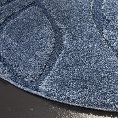SAFAVIEH Florida Shag Collection Area Rug - 10' Round, Light Blue & Blue, Non-Shedding, 1.2-inch Thick, Ideal for Living Room, Bedroom, Home Office, Dining Space (SG471-6065-10R)