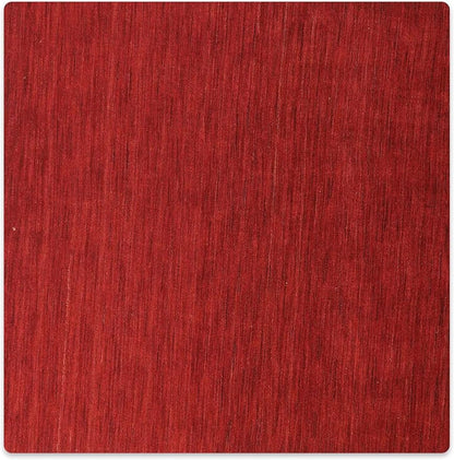 Hand Knotted Loom Wool ECO-Friendly Area Rugs - 6'x6', Square, Red Color, Solid Plain Design, High Pile Thick Handmade Anti Skid Area Rugs for Living Room, Bed Room (L00111)